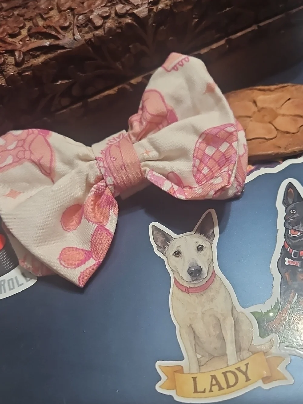 Hand Crafted Pet Collar Bow Tie Cowgirl Accent NEW